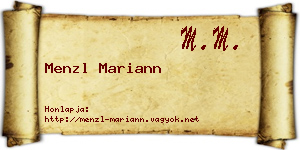 Menzl Mariann névjegykártya